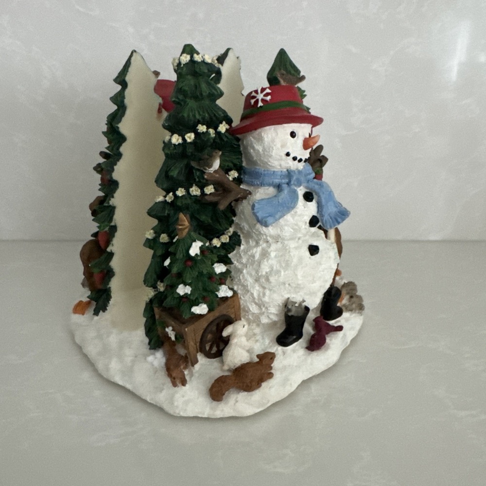 Pfaltzgraff Snow Village Napkin Holder Christmas  Decor Resin W/original  Box